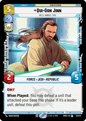 Qui-Gon Jinn - carte Star Wars Unlimited