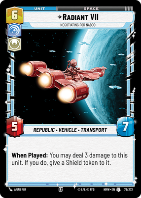 Radiant VII - carte Star Wars Unlimited