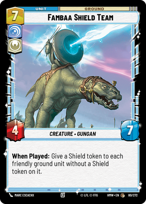 Fambaa Shield Team - carte Star Wars Unlimited