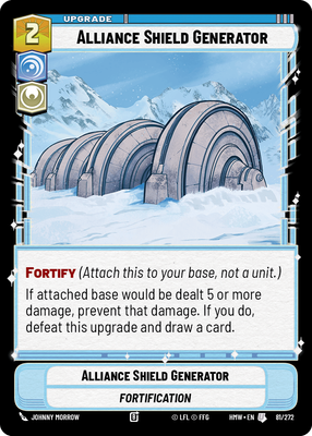 Alliance Shield Generator - carte Star Wars Unlimited