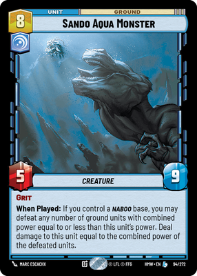 Sando Aqua Monster - carte Star Wars Unlimited