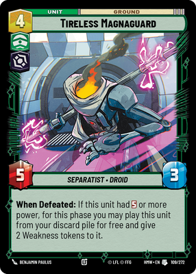 Tireless Magnaguard - carte Star Wars Unlimited
