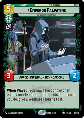 Emperor Palpatine - carte Star Wars Unlimited