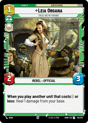 Leia Organa - carte Star Wars Unlimited
