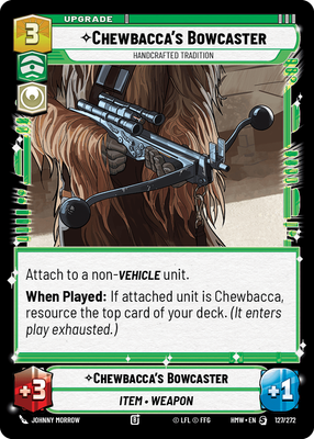 Chewbacca's Bowcaster - carte Star Wars Unlimited