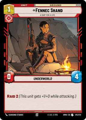 Fennec Shand - carte Star Wars Unlimited