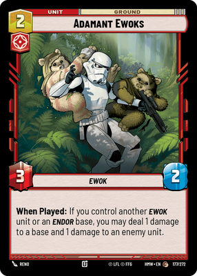 Adamant Ewoks - carte Star Wars Unlimited