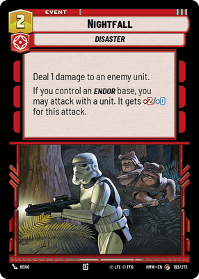 Nightfall - carte Star Wars Unlimited