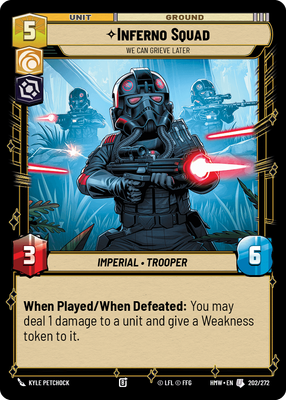 Inferno Squad - carte Star Wars Unlimited