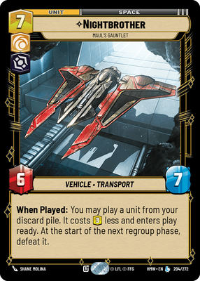 Nightbrother - carte Star Wars Unlimited