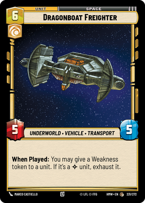Dragonboat Freighter - carte Star Wars Unlimited