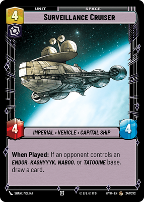 Surveillance Cruiser - carte Star Wars Unlimited