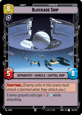 Blockade Ship - carte Star Wars Unlimited