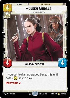 Queen Amidala - carte Star Wars Unlimited