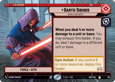 Darth Sidious (Homeworlds) — Star Wars: Unlimited card