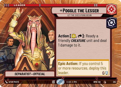 Poggle the Lesser (Homeworlds) — Star Wars: Unlimited card