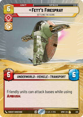 Fett's Firespray (Homeworlds) — Star Wars: Unlimited card