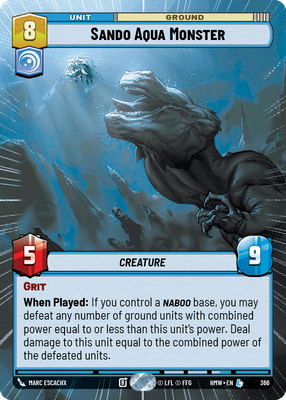 Sando Aqua Monster (Homeworlds) — Star Wars: Unlimited card