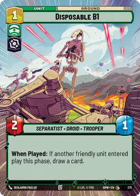 Disposable B1 (Homeworlds) — Star Wars: Unlimited card