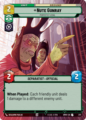 Nute Gunray (Homeworlds) — Star Wars: Unlimited card