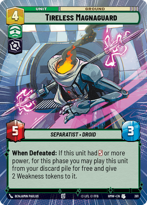 Tireless Magnaguard (Homeworlds) — Star Wars: Unlimited card