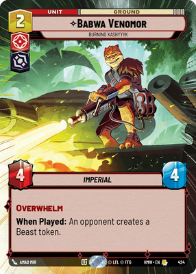 Babwa Venomor (Homeworlds) — Star Wars: Unlimited card