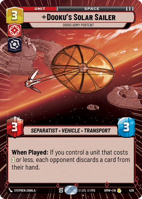Dooku's Solar Sailer (Homeworlds) — Star Wars: Unlimited card