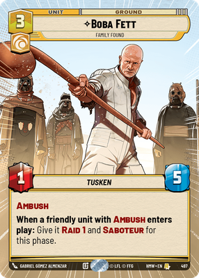 Boba Fett (Homeworlds) — Star Wars: Unlimited card