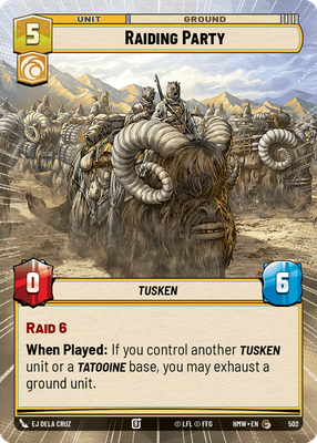Raiding Party (Homeworlds) — Star Wars: Unlimited card