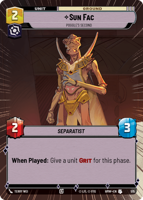 Sun Fac (Homeworlds) — Star Wars: Unlimited card