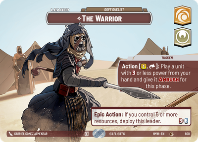 The Warrior (Homeworlds) — Star Wars: Unlimited card
