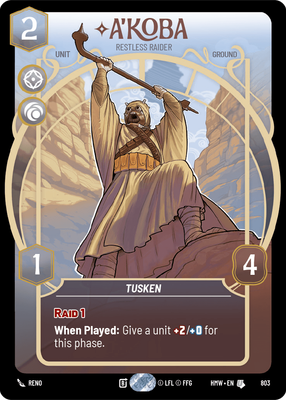 A'Koba (Homeworlds) — Star Wars: Unlimited card