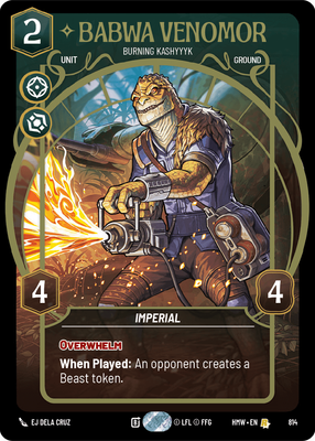 Babwa Venomor (Homeworlds) — Star Wars: Unlimited card