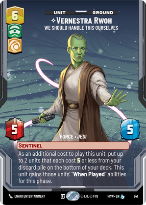 Vernestra Rwoh (Homeworlds) — Star Wars: Unlimited card