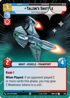 Talzin's Shuttle (Homeworlds) — Star Wars: Unlimited card