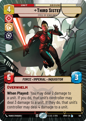 Third Sister (Homeworlds) — Star Wars: Unlimited card