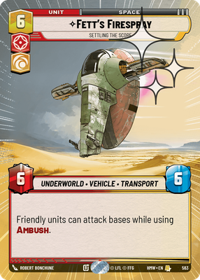 Fett's Firespray (Homeworlds) — Star Wars: Unlimited card