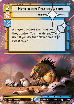 Mysterious Disappearance (Homeworlds) — Star Wars: Unlimited card