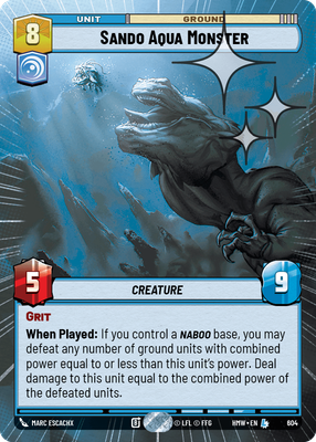 Sando Aqua Monster (Homeworlds) — Star Wars: Unlimited card