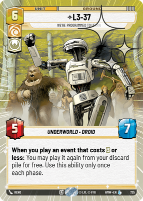 L3-37 (Homeworlds) — Star Wars: Unlimited card