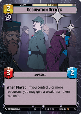 Occupation Officer HMW 752