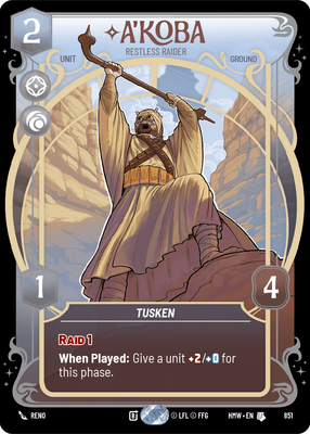A'Koba (Homeworlds) — Star Wars: Unlimited card