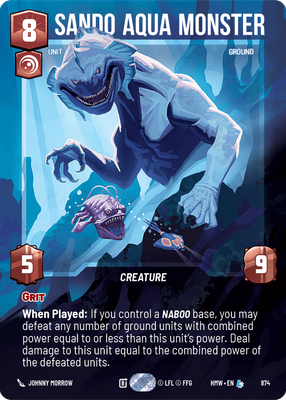 Sando Aqua Monster (Homeworlds) — Star Wars: Unlimited card