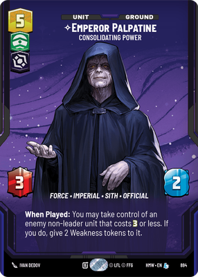 Emperor Palpatine (Homeworlds) — Star Wars: Unlimited card