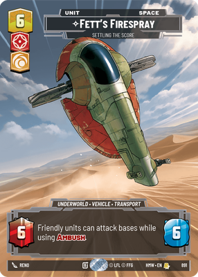 Fett's Firespray (Homeworlds) — Star Wars: Unlimited card