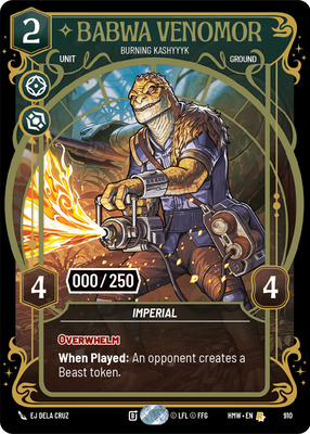 Babwa Venomor (Homeworlds) — Star Wars: Unlimited card