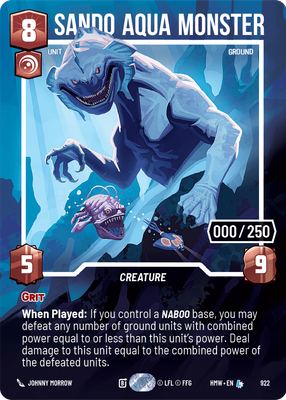 Sando Aqua Monster (Homeworlds) — Star Wars: Unlimited card