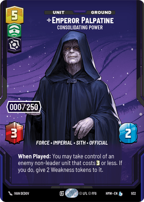 Emperor Palpatine (Homeworlds) — Star Wars: Unlimited card