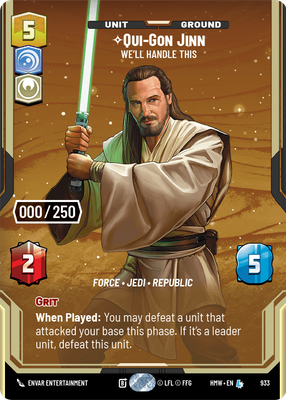 Qui-Gon Jinn (Homeworlds) — Star Wars: Unlimited card