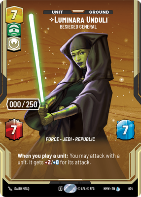 Luminara Unduli (Homeworlds) — Star Wars: Unlimited card